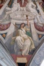Virtue faith, fresco by Bernardino Poccetti Ospedale degli Innocenti - Exterior arcade, Florence
