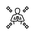 Black line icon for Virtue, morality and good