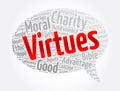 Virtues message bubble word cloud collage, concept background Royalty Free Stock Photo