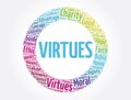 Virtues word cloud collage, concept background Royalty Free Stock Photo