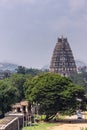 Virupaksha east Gopuram seen from Nandi Monolith temple, Hampi, Karnataka, India