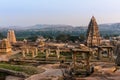 Virupaksha temple view from Hemakuta hill at sunset in Hampi, Karnataka, India Royalty Free Stock Photo