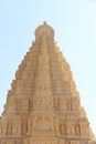 Virupaksha Temrle. Hampi, Karnataka, India. White yellow restore Royalty Free Stock Photo