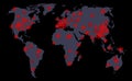 Covid 19 map confirmed cases report worldwide globally. Illustration of a world map.