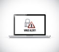 virus alert on a laptop computer. Concept Royalty Free Stock Photo