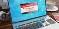 Virus alert on a laptop screen. 3d illustration Royalty Free Stock Photo