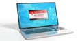 Virus alert on a laptop screen. 3d illustration Royalty Free Stock Photo