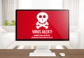 virus alert screen computer Royalty Free Stock Photo