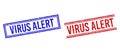 Grunge Textured VIRUS ALERT Stamps with Double Lines Royalty Free Stock Photo