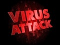 Virus Attack on Dark Digital Background.