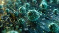 Virus attack, visualized as a 3D model, attacking a computer system Royalty Free Stock Photo