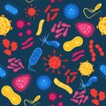 Virus and Bacteria Background Pattern. Vector