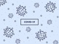 Virus or bacteria bakground pattern with blue background and with spreading icons Royalty Free Stock Photo