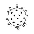 Virus bacteria cell vector icon illustration isolated on white. Royalty Free Stock Photo