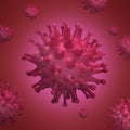Virus bacteria cells 3D render background image. Flu, influenza, coronavirus model illustration. Covid-19 banner Royalty Free Stock Photo