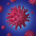 Virus bacteria cells 3D render background image. Flu, influenza, coronavirus model illustration. Covid-19 banner Royalty Free Stock Photo