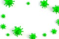 Virus or bacteria close up isolated on white background. Coronaviruses influenza background