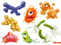 Virus, bacteria. 3d vector icon set