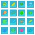Virus bacteria forms icon blue app Royalty Free Stock Photo