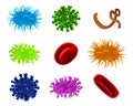 Virus Bacteria Germs Blood Cells Set Royalty Free Stock Photo