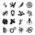 Virus bacteria icons set, simple style Royalty Free Stock Photo