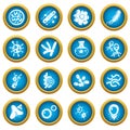 Virus bacteria icons set, simple style Royalty Free Stock Photo