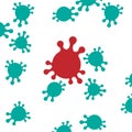 Virus or bacteria macro microscope view background . random chaotic place of cell microbe shape , vector illustration isolated on Royalty Free Stock Photo