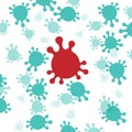 Virus or bacteria macro microscope view background . random chaotic place of cell microbe shape , vector illustration isolated on Royalty Free Stock Photo