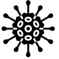 Virus or Bacteria vector illustration, solid style icon Royalty Free Stock Photo