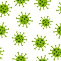 Virus or bacterium seamless pattern. Simple medical texture made with thin line bacteria signs. On white background