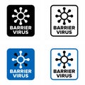 `Virus barrier` material, system, technology information sign