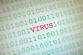 Virus in binary code Royalty Free Stock Photo