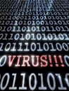 Virus in the binary code Royalty Free Stock Photo