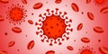 Virus in the blood cells, vector illustration.