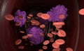 Virus in blood flow 3d illustration