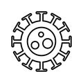 Virus, bug, bacteria icon. Outline vector art Royalty Free Stock Photo
