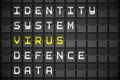 Virus buzzwords on black mechanical board Royalty Free Stock Photo
