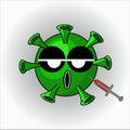 Virus caracter Illustration, anti virus injection Royalty Free Stock Photo