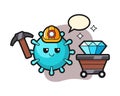 Virus cartoon as a miner