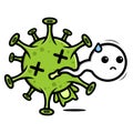 Virus cartoon character who died with out white spirit