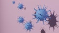 Virus cell influenza background COVID-19 3d illustration