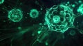 Virus or cell micro organisms spreading in darkness Royalty Free Stock Photo