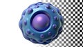 Virus cell, microbe, bacteria, pathogen, germ icon, disease agent png transparent image Generative AI