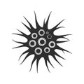 Virus Cell Structure Silhouette Illustration. Microbiology And Infection Concept Isolated Vector Illustration Royalty Free Stock Photo