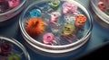 Virus cells in petri dish, ultra realistic