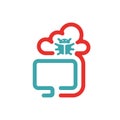 Virus and cloud icon vector illustration. Royalty Free Stock Photo