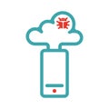 Virus and cloud icon vector illustration. Royalty Free Stock Photo