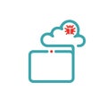 Virus and cloud icon vector illustration. Royalty Free Stock Photo