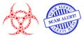 Scratched Scam Alert! Seal and Virus Biohazard Mosaic Icon Royalty Free Stock Photo