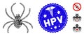 Virus Collage Spider Icon with Medical Grunge Hpv Stamp Royalty Free Stock Photo